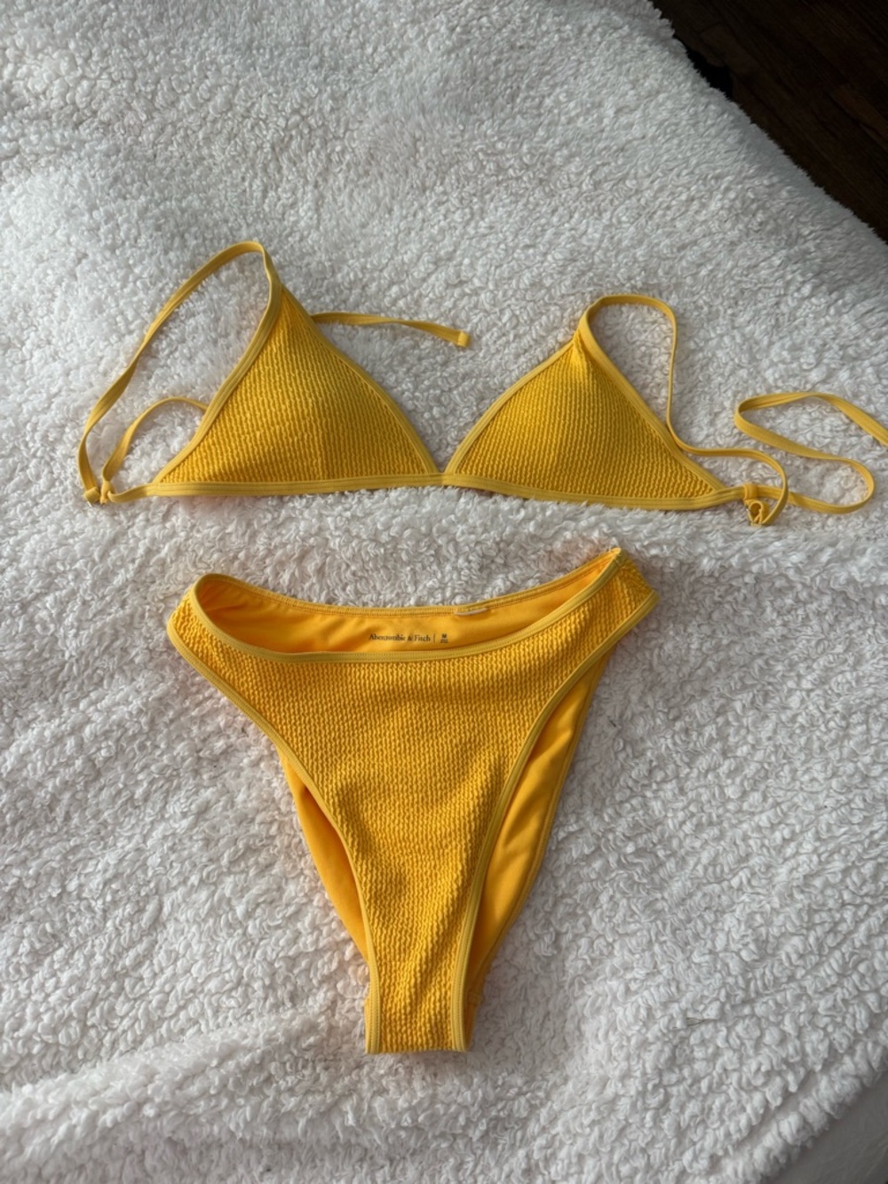 Abercrombie  ribbed yellow bikini set